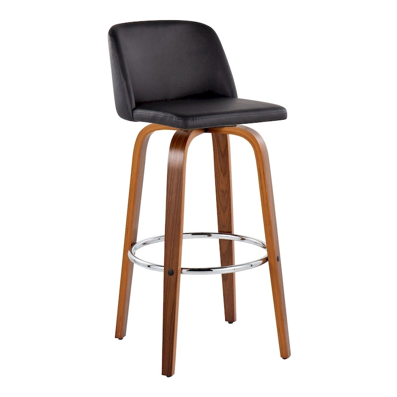Carson Carrington Vallberga 30 Fixed-Height Bar Stool with Walnut Wood Base (Set of 2)