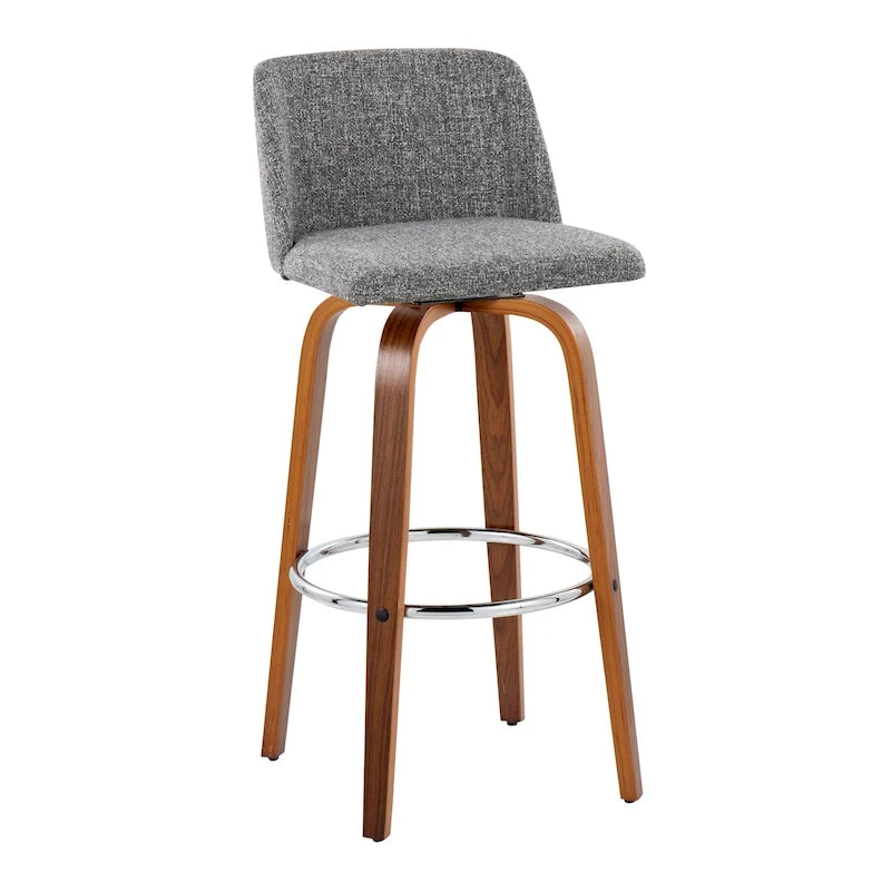 Carson Carrington Vallberga 30 Fixed-Height Bar Stool with Walnut Wood Base (Set of 2)