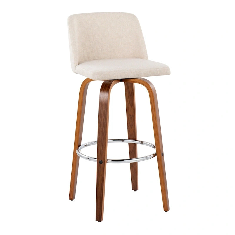 Carson Carrington Vallberga 30 Fixed-Height Bar Stool with Walnut Wood Base (Set of 2)