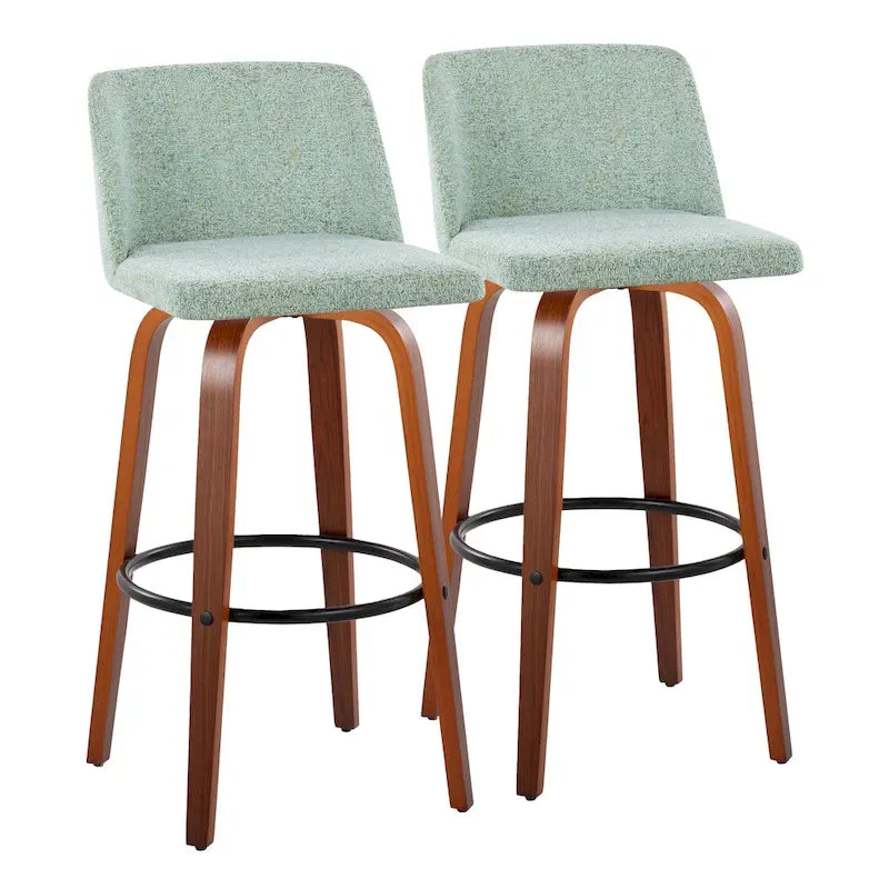Carson Carrington Vallberga 30 Fixed-Height Bar Stool with Walnut Wood Base (Set of 2)