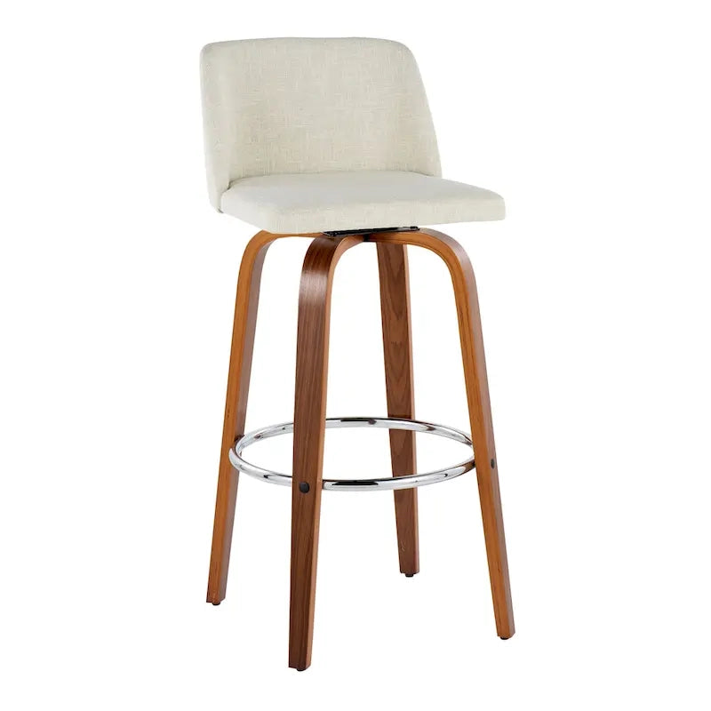Carson Carrington Vallberga 30 Fixed-Height Bar Stool with Walnut Wood Base (Set of 2)