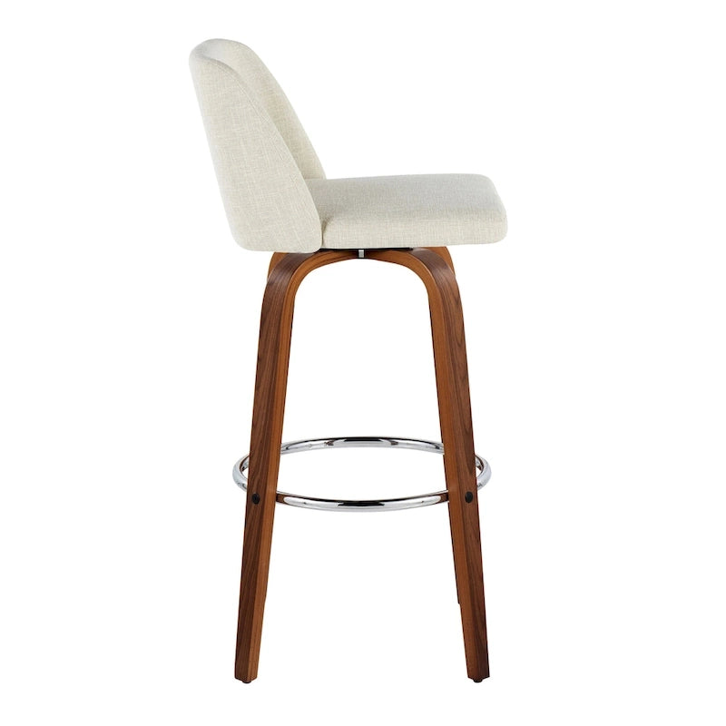 Carson Carrington Vallberga 30 Fixed-Height Bar Stool with Walnut Wood Base (Set of 2)