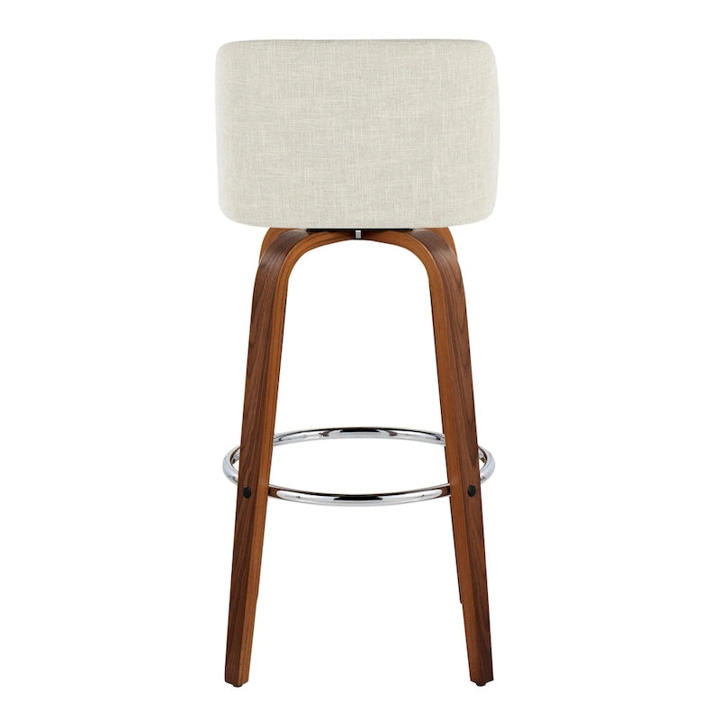 Carson Carrington Vallberga 30 Fixed-Height Bar Stool with Walnut Wood Base (Set of 2)
