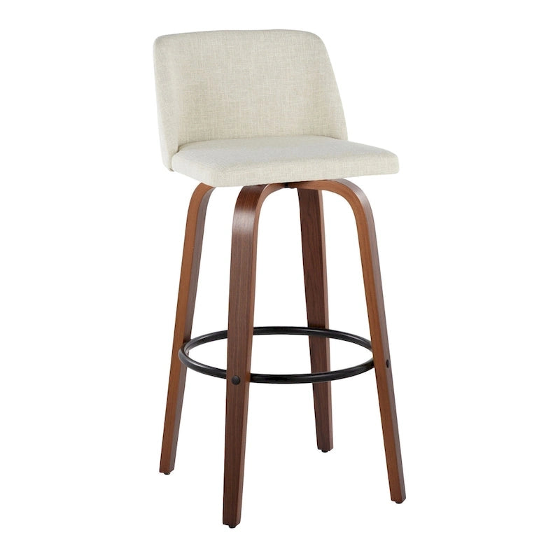 Carson Carrington Vallberga 30 Fixed-Height Bar Stool with Walnut Wood Base (Set of 2)