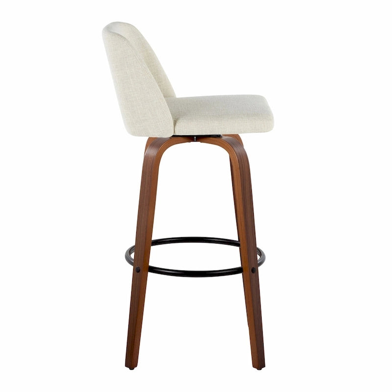 Carson Carrington Vallberga 30 Fixed-Height Bar Stool with Walnut Wood Base (Set of 2)