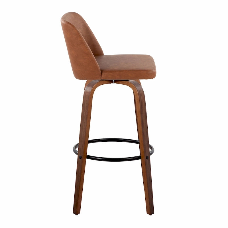Carson Carrington Vallberga 30 Fixed-Height Bar Stool with Walnut Wood Base (Set of 2)