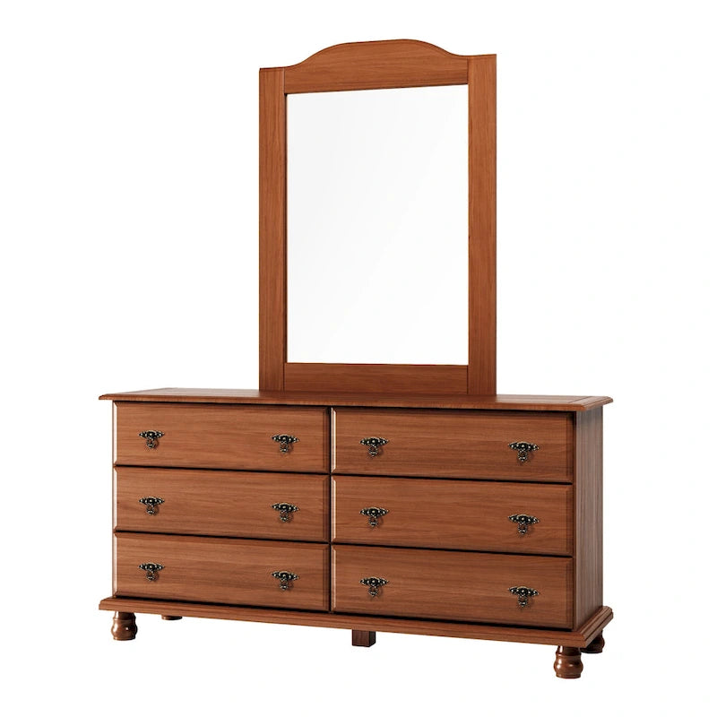 Palace Imports 100% Solid Wood Traditional Kyle 6-Drawer Dresser with Optional Mirror