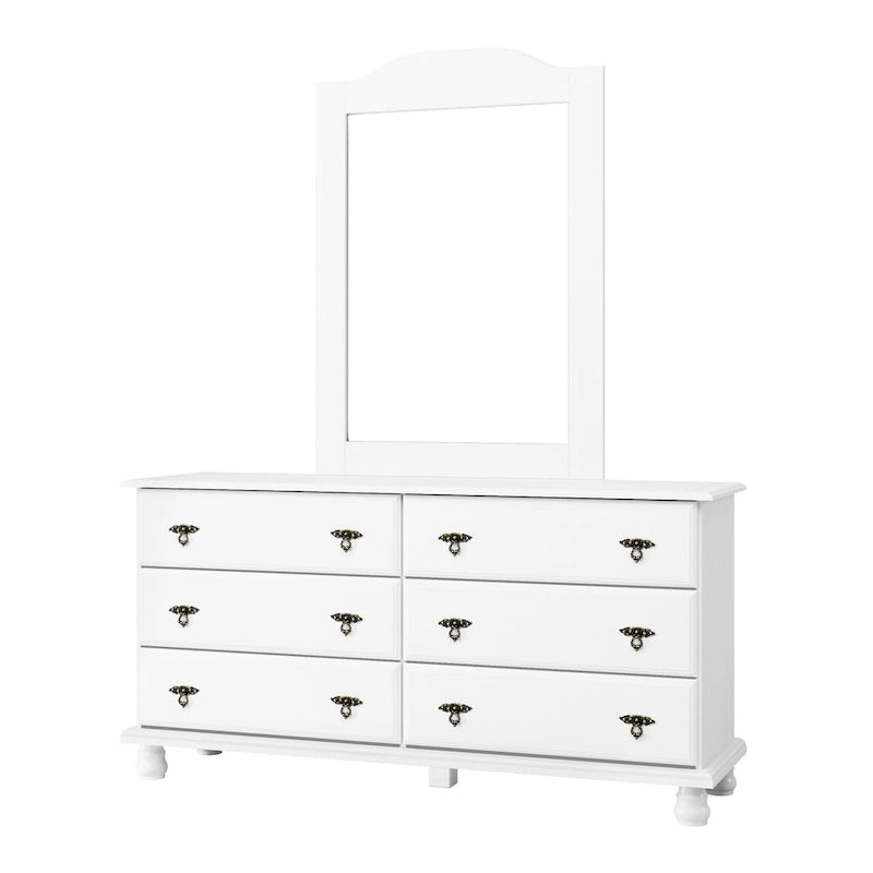Palace Imports 100% Solid Wood Traditional Kyle 6-Drawer Dresser with Optional Mirror