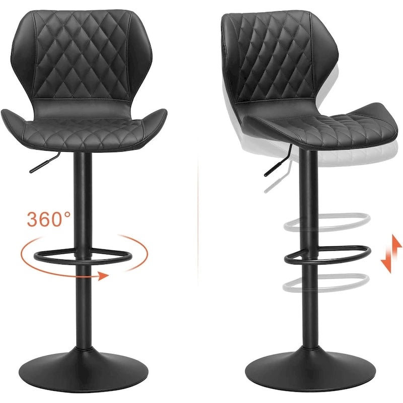 Bar Stools Set of 2 Counter Height Bar Stools Upholstered Swivel