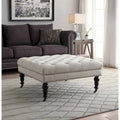 Abigal Natural Square Tufted Ottoman