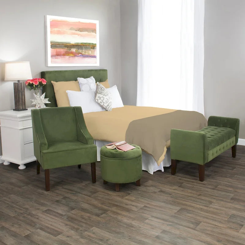 Porch & Den Lyric Velvet Swoop Arm Accent Chair