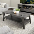 Hollywood Coffee Table with Shelf, Dark Grey