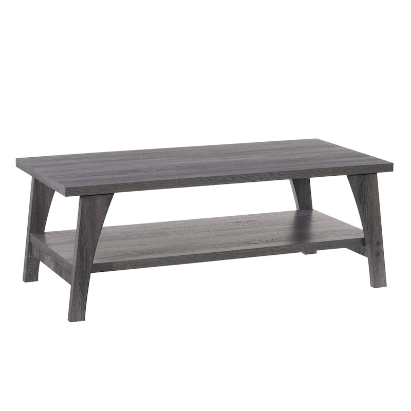 Hollywood Coffee Table with Shelf, Dark Grey