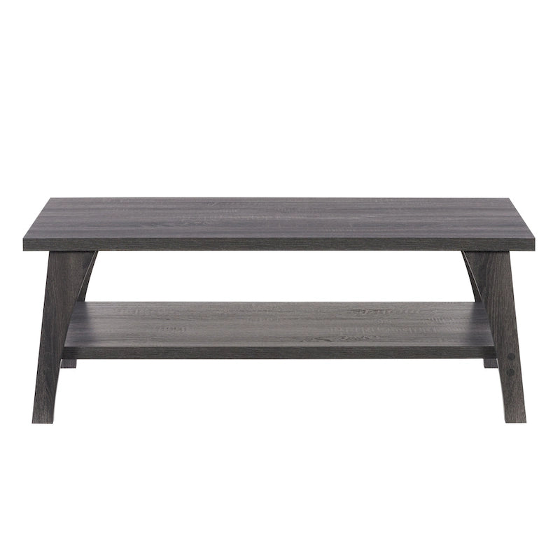 Hollywood Coffee Table with Shelf, Dark Grey