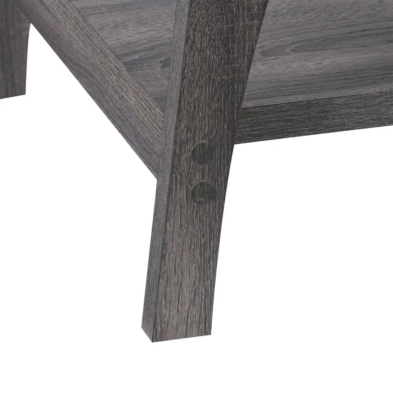 Hollywood Coffee Table with Shelf, Dark Grey
