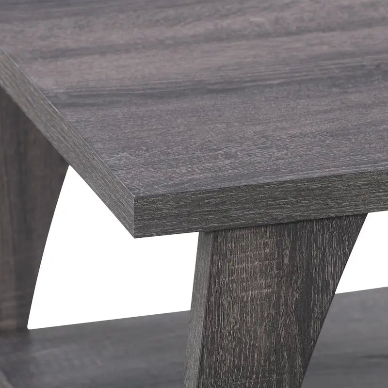 Hollywood Coffee Table with Shelf, Dark Grey