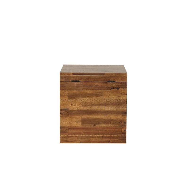 Emilia 17.75 Dark Brown Storage Cube Trunk