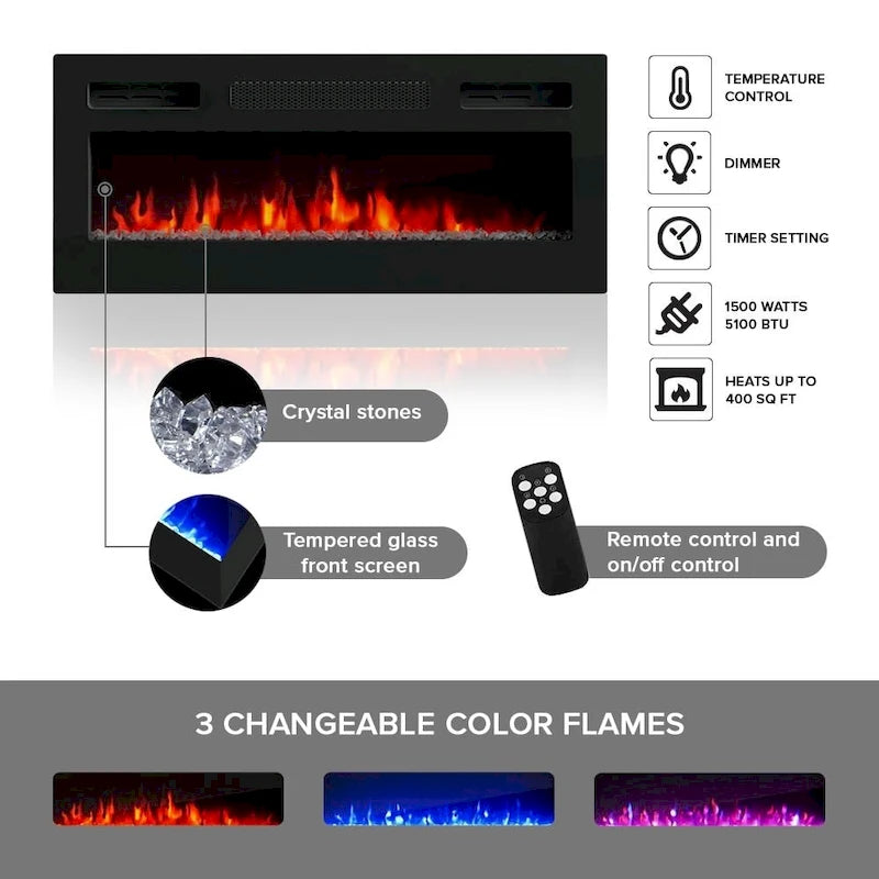 Camelia BL-EF Electric Fireplace 63 TV Stand