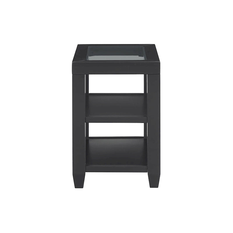 Cordero Wood and Glass Top 16-Inch Wide Chairside End Table with Shelf Storage