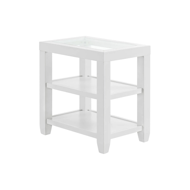 Cordero Wood and Glass Top 16-Inch Wide Chairside End Table with Shelf Storage