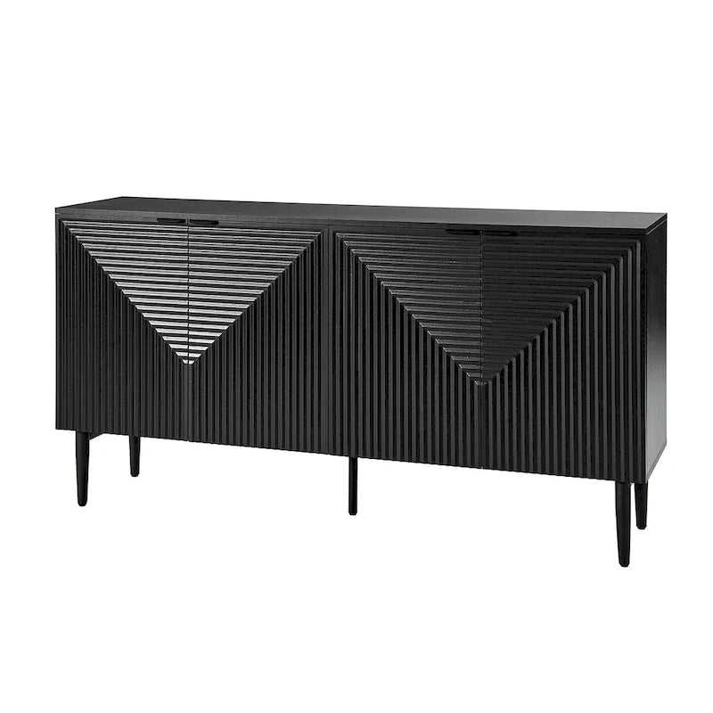 Burkart Modern 63Wide 4-Door Sideboard with Wine Rack and Metal Leg by HULALA HOME