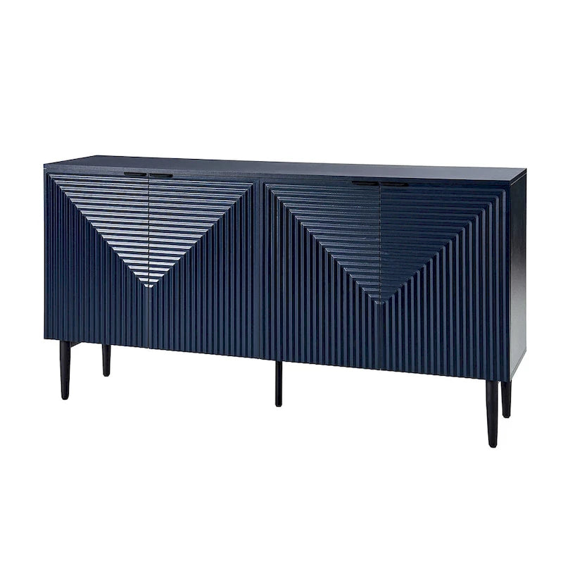 Burkart Modern 63Wide 4-Door Sideboard with Wine Rack and Metal Leg by HULALA HOME