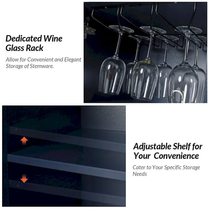 Burkart Modern 63Wide 4-Door Sideboard with Wine Rack and Metal Leg by HULALA HOME