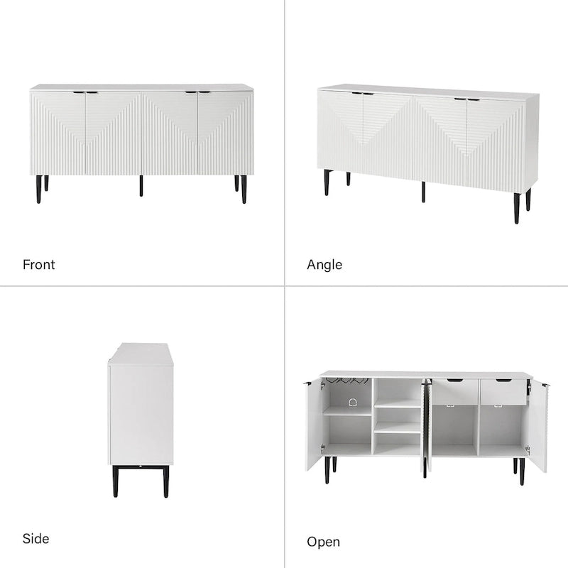 Burkart Modern 63Wide 4-Door Sideboard with Wine Rack and Metal Leg by HULALA HOME