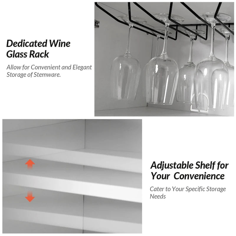 Burkart Modern 63Wide 4-Door Sideboard with Wine Rack and Metal Leg by HULALA HOME