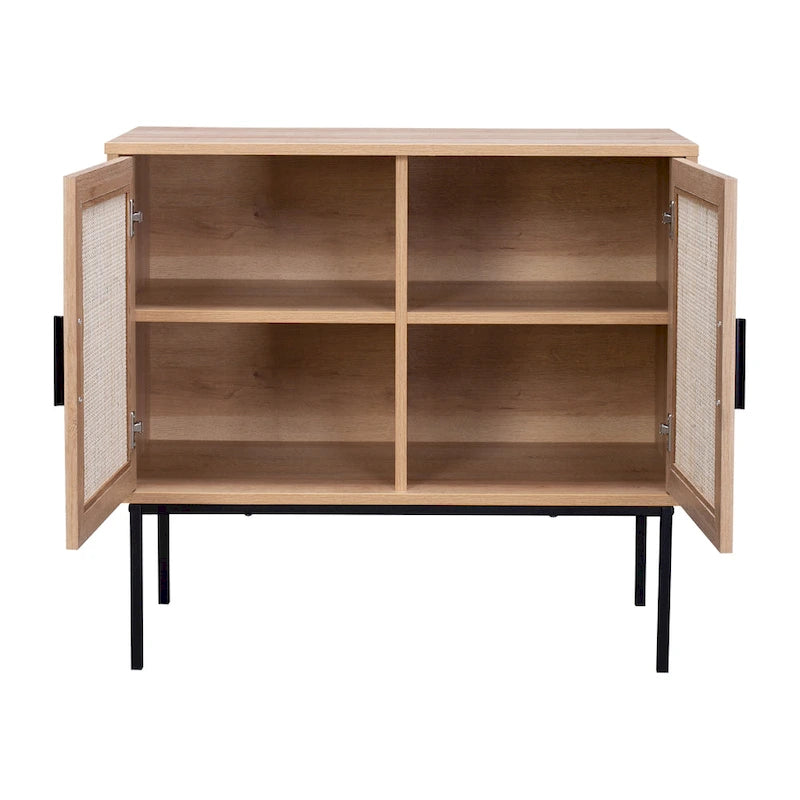 2-Door Rattan Sideboard Storage Cabinet