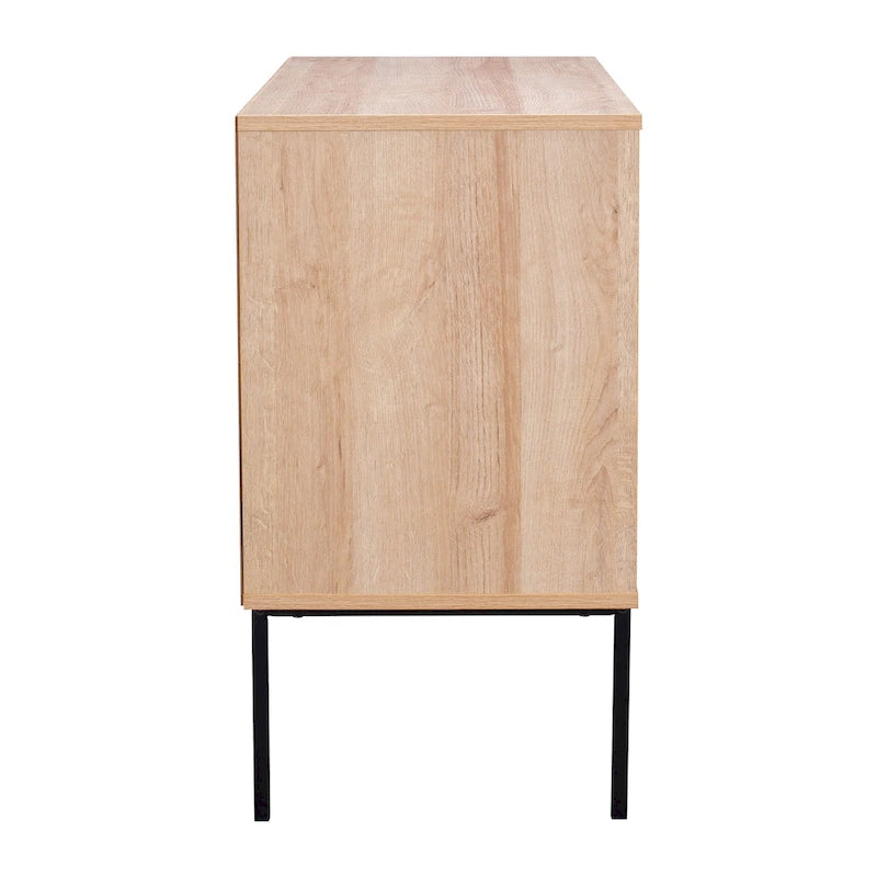 2-Door Rattan Sideboard Storage Cabinet