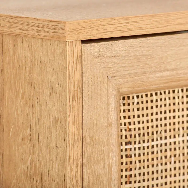 2-Door Rattan Sideboard Storage Cabinet