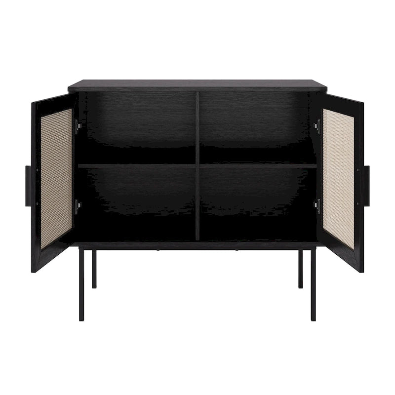 2-Door Rattan Sideboard Storage Cabinet