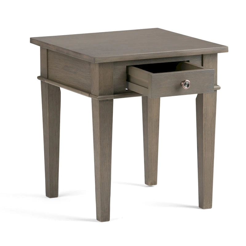 WYNDENHALL Sterling SOLID WOOD 18 inch Wide Square Transitional End Side Table - 18 W x 18 D x 20 H