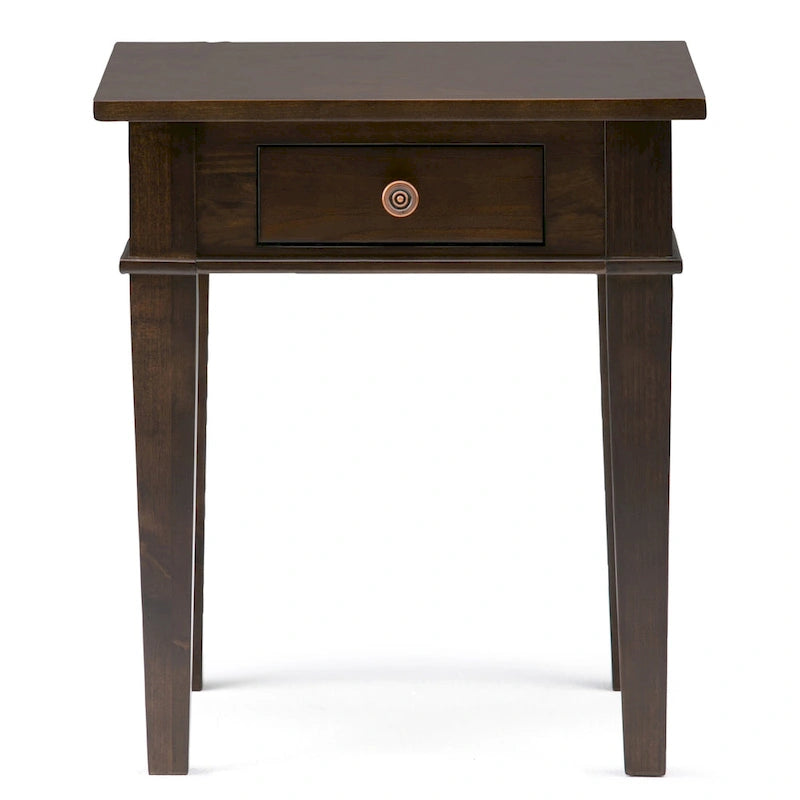 WYNDENHALL Sterling SOLID WOOD 18 inch Wide Square Transitional End Side Table - 18 W x 18 D x 20 H