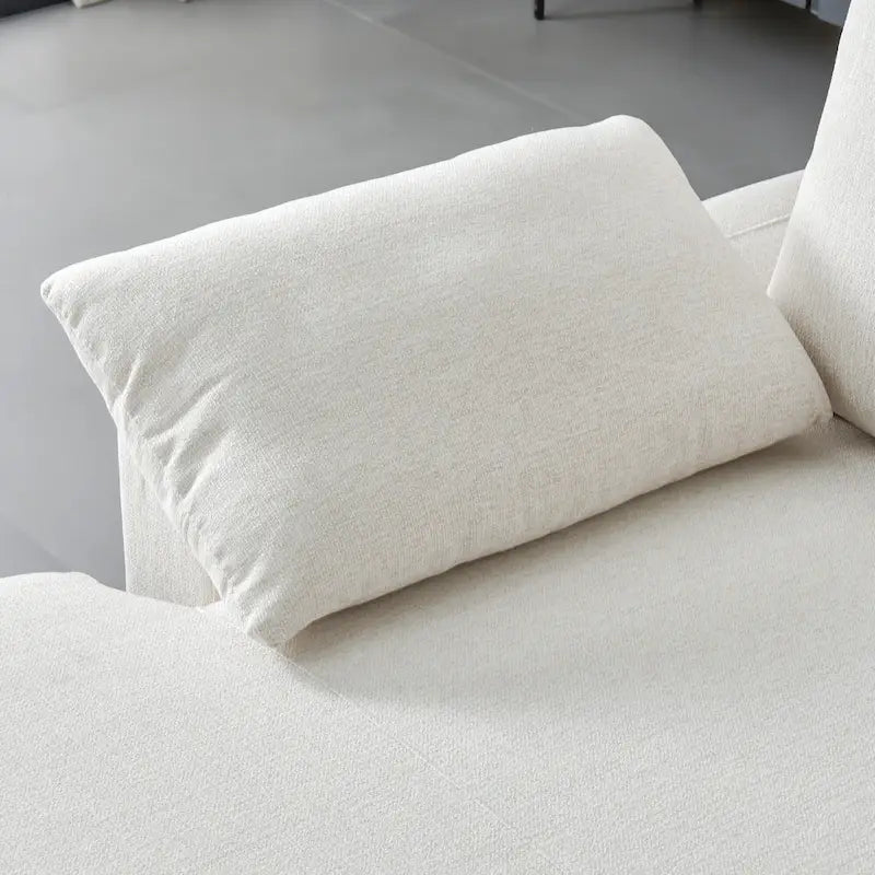 L-Shaped Linen Sectional Sofa with Chaise