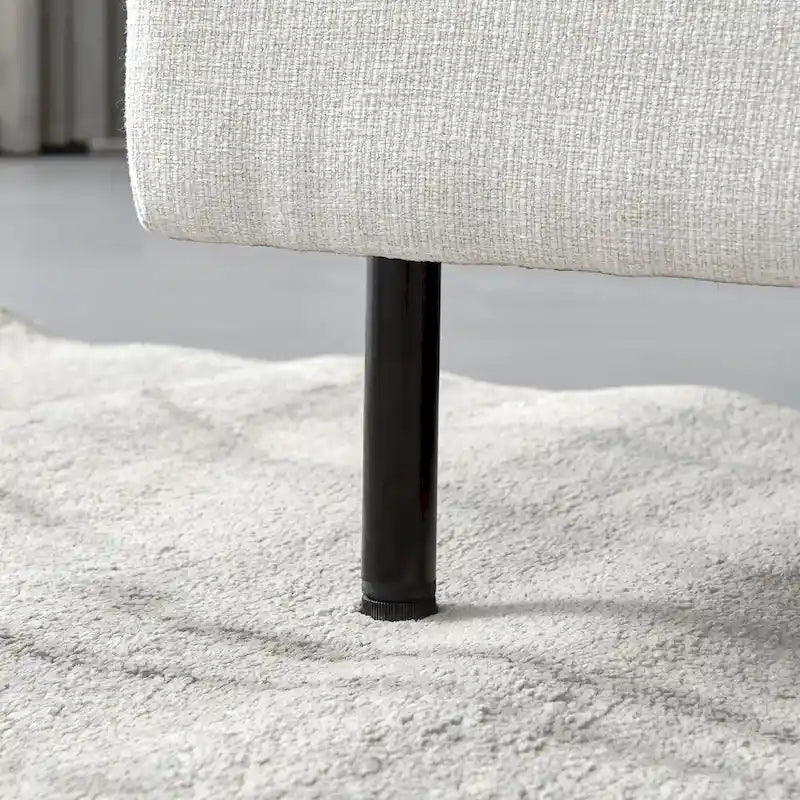 L-Shaped Linen Sectional Sofa with Chaise