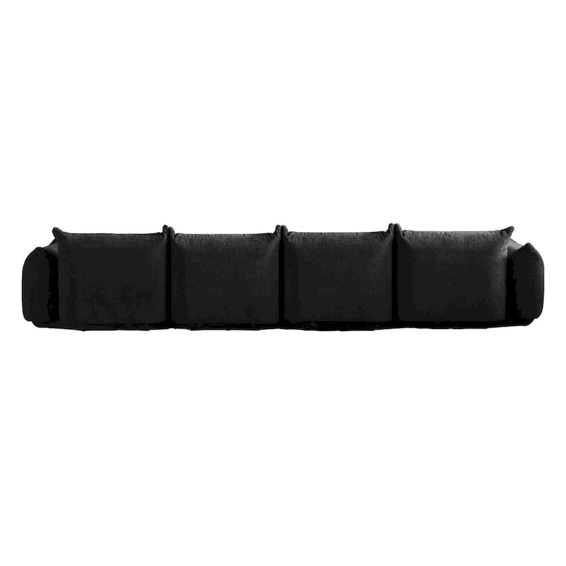 Chenille Fabric Sectional Sofa U-shaped 4-seats Sofa with 2 Ottomans