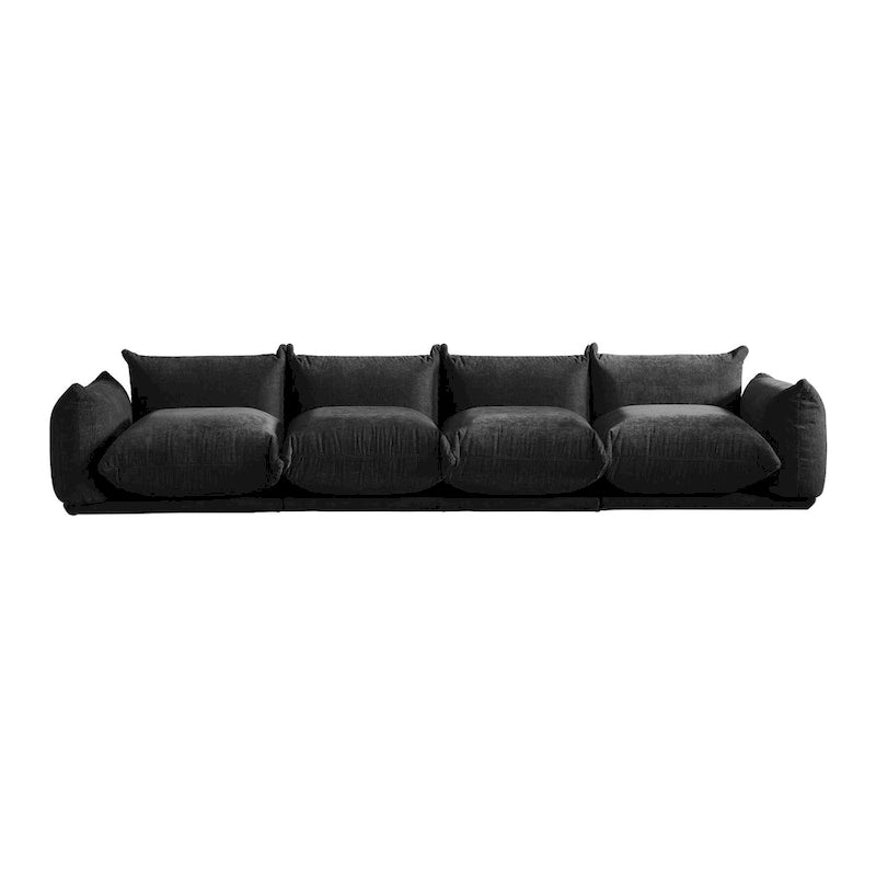 Chenille Fabric Sectional Sofa U-shaped 4-seats Sofa with 2 Ottomans