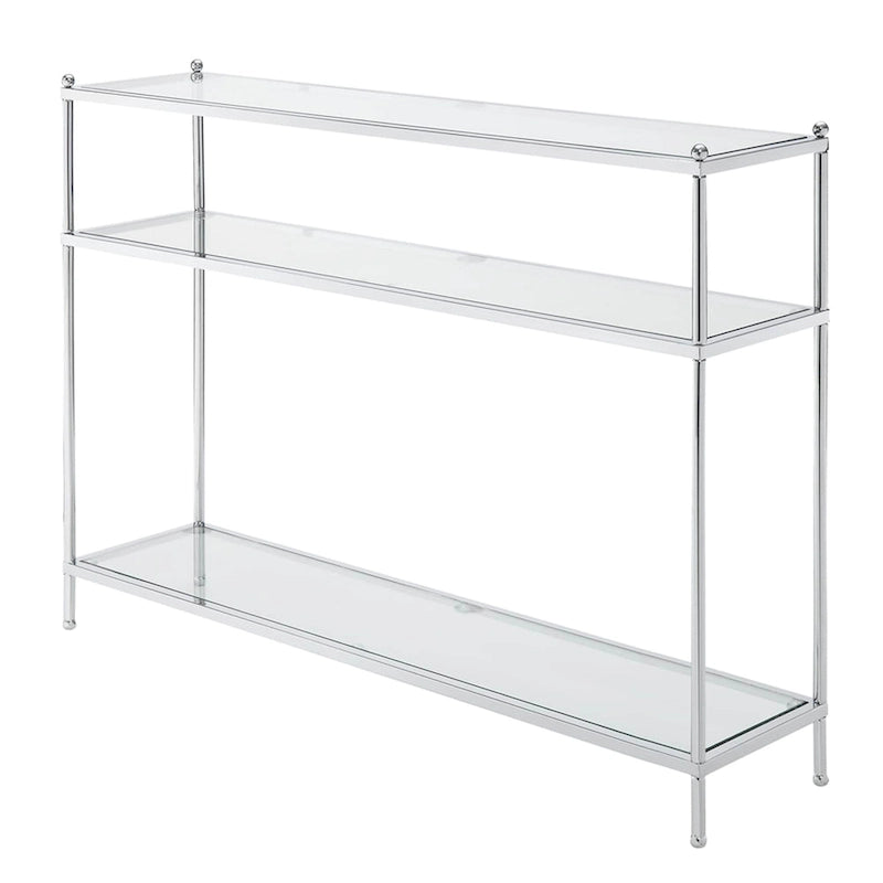 Convenience Concepts Royal Crest 3 Tier Glass Console Table