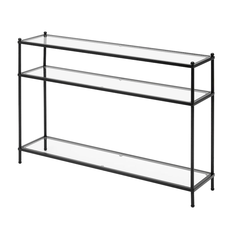 Convenience Concepts Royal Crest 3 Tier Glass Console Table