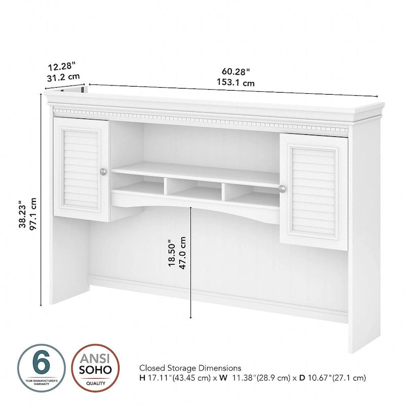 Fairview 60W Hutch for L Shaped Desk by Bush Furniture
