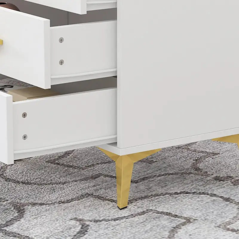 Timechee 23.6 Tall 3 - Drawer Nightstand In White/Black