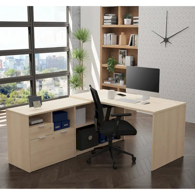 Bestar i3 Plus L-shaped 2-drawer Desk