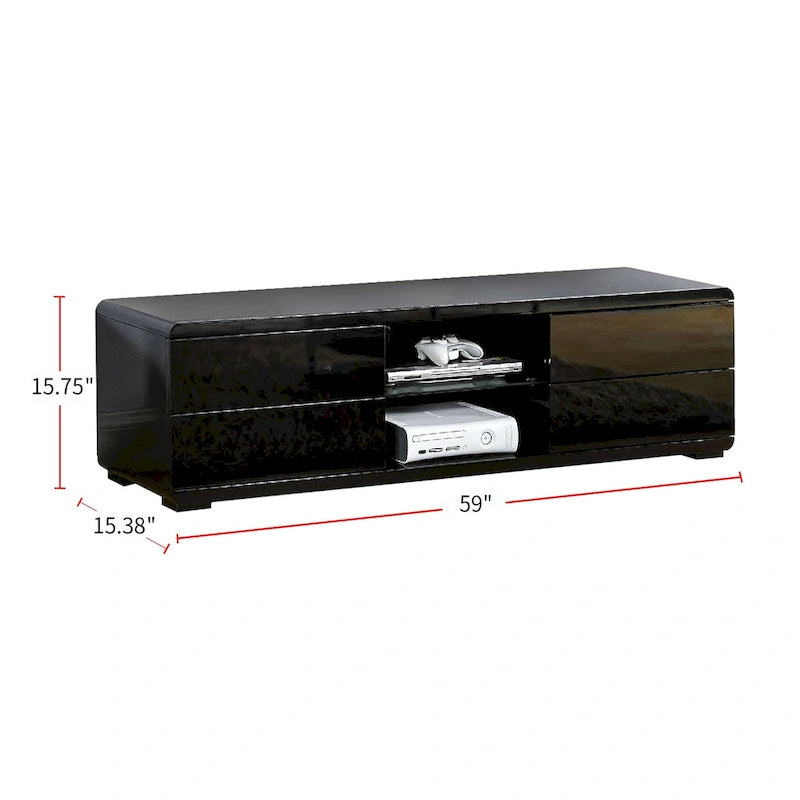 4 Drawers High Gloss Lacquer Coating TV Stand