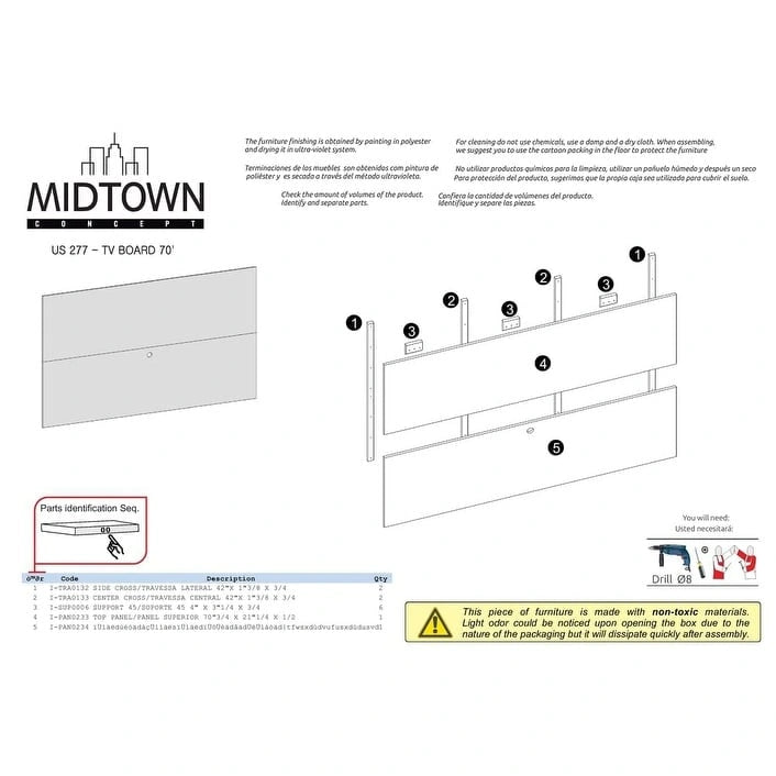 Midtown Concept TV Board for 70-inch Flat Screen TV
