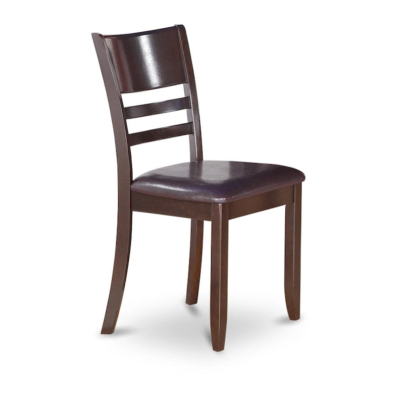 East West Furniture 5 Piece Kitchen Table Set- A Round Dining Room Table and 4 Dining Chairs, Cappuccino (Seat Options)