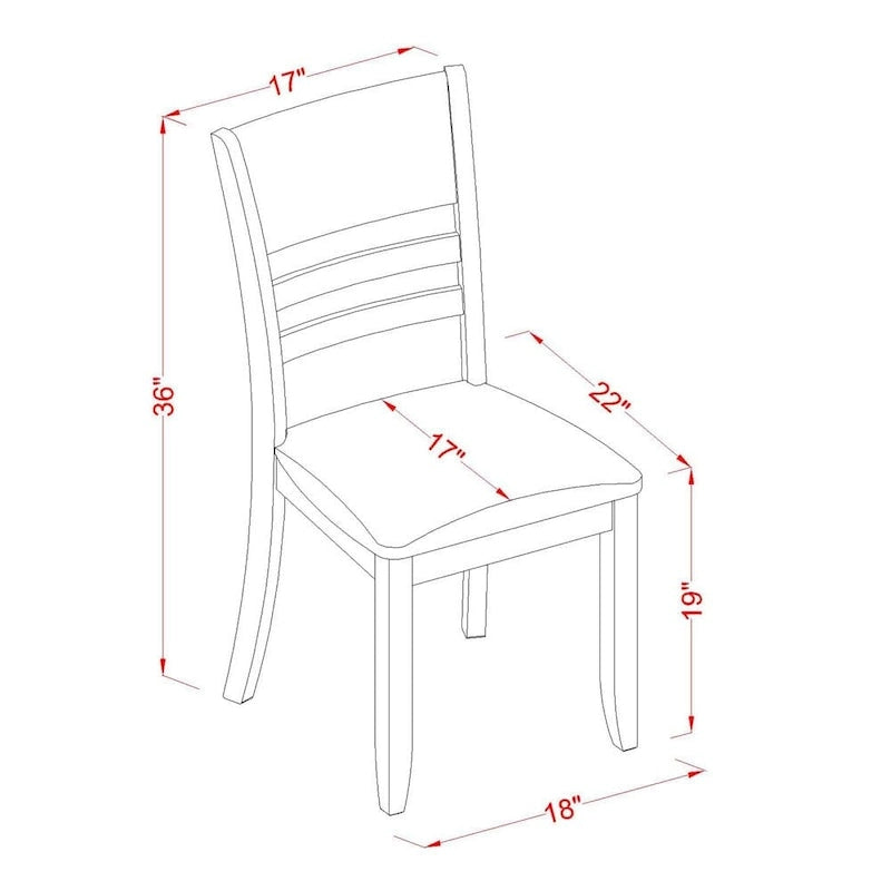 East West Furniture 5 Piece Kitchen Table Set- A Round Dining Room Table and 4 Dining Chairs, Cappuccino (Seat Options)