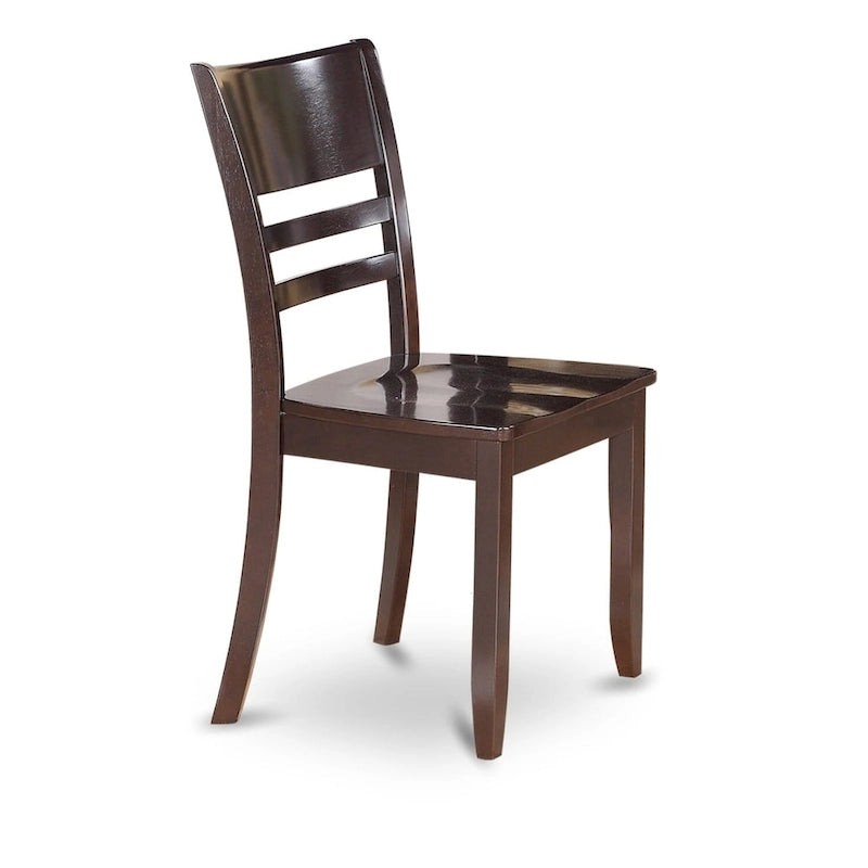 East West Furniture 5 Piece Kitchen Table Set- A Round Dining Room Table and 4 Dining Chairs, Cappuccino (Seat Options)