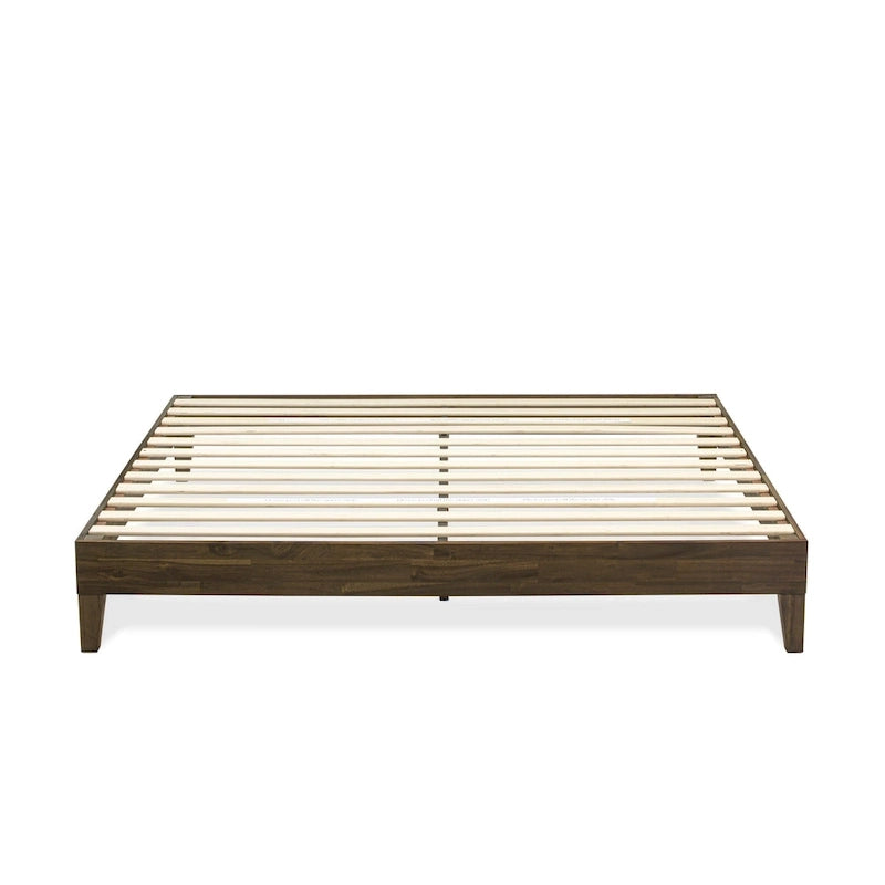East West Furniture King Platform Bed Frame with 4 Solid Wood Legs and 2 Extra Center Legs (Bed Frame Color Options)